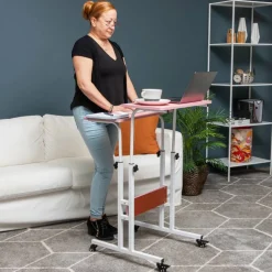 Mind Reader Portable Standing Adjustable Height Rolling Computer Desk