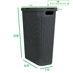 Mind Reader 23.5'' Slim Laundry Hamper with Cutout Handles