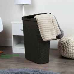 Mind Reader 23.5'' Slim Laundry Hamper with Cutout Handles