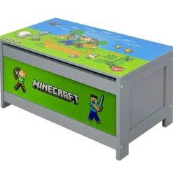 Minecraft: Storage Chest - Wooden Box, Toys-Games-Clothes, Seating & Organization, Minecraft Scene, Game Themed Decor, 23.6 x 12.6 x 11.8", Licensed