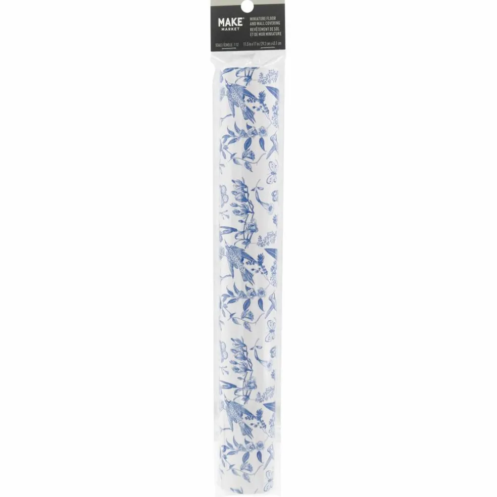 Miniature Blue Floral Floor & Wall Covering by Make Market®