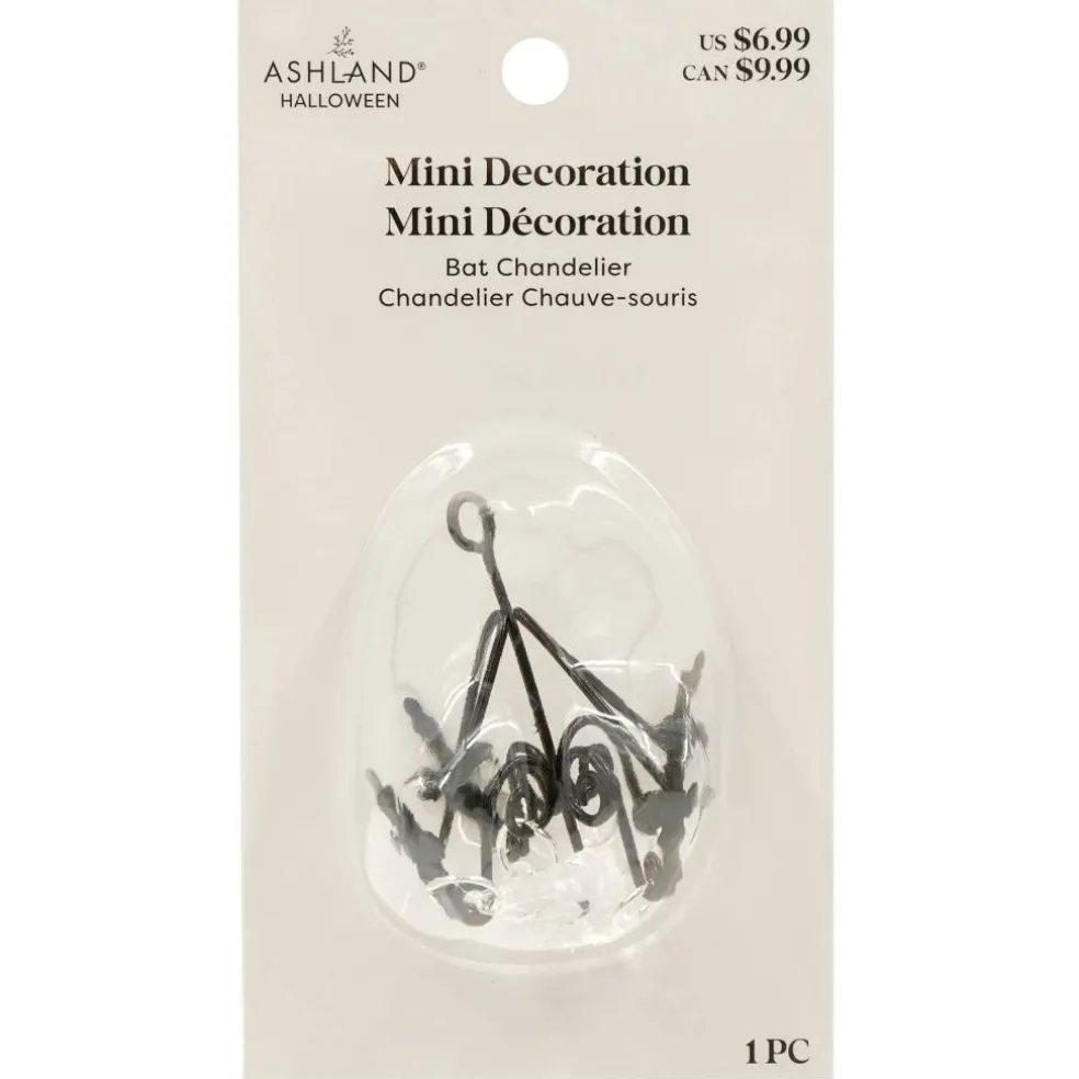 Mini Black Bat & Crystal Chandelier Decoration by Ashland®