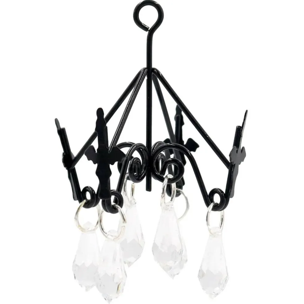 Mini Black Bat & Crystal Chandelier Decoration by Ashland®