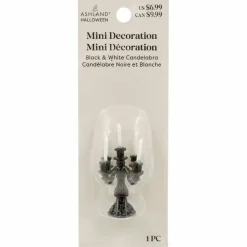 Mini Black Candelabra with White Candles by Ashland®