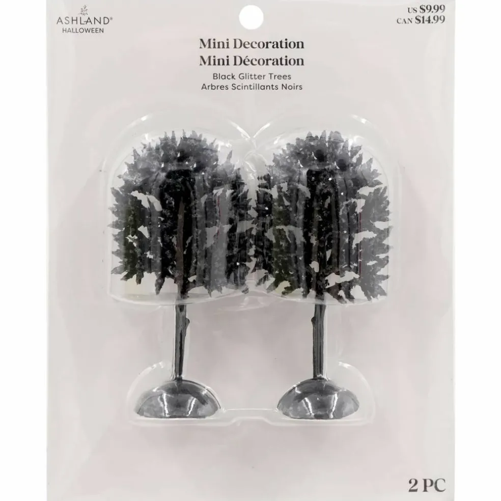 Mini Black Glitter Trees, 2ct. by Ashland®