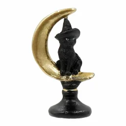 Mini Black Witch Cat in Gold Moon by Ashland®