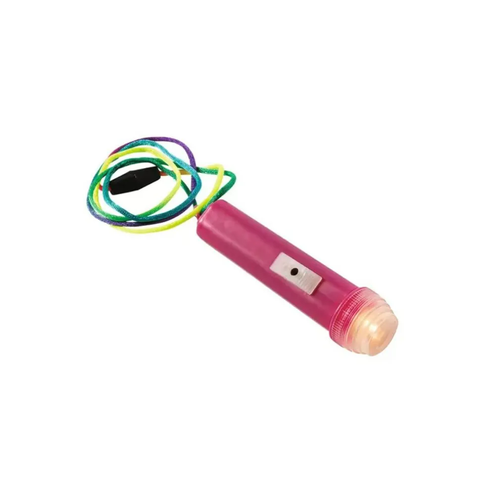 3 1/2" Mini Brightly Colored Flashlights on a Multicolor Rope 12 Pcs