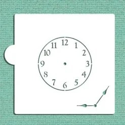 Mini Clock with Hands Cookie & Craft Stencil | CM057 by Designer Stencils | Cookie Decorating Tools |