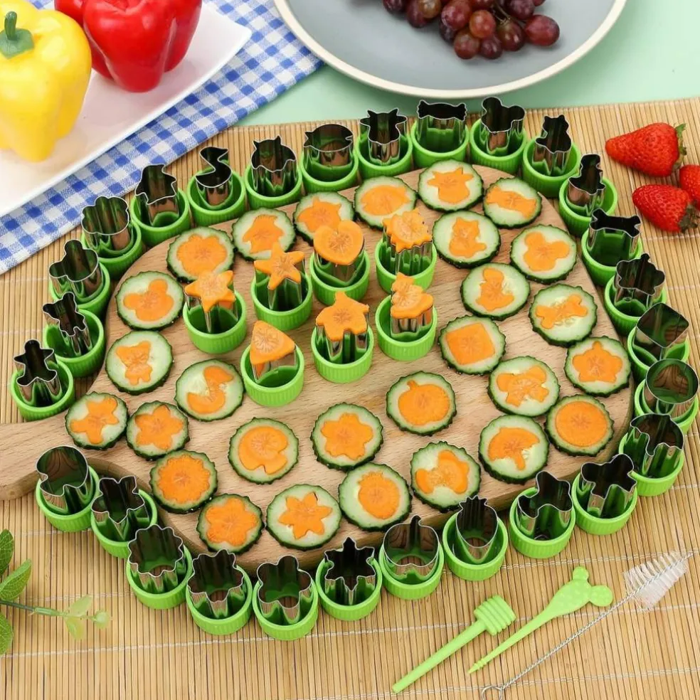 Mini Cookie Cutters & Fruit/Vegetable Stamps 35 Pack