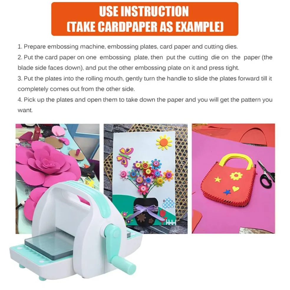 Mini Die Cutting and Embossing Machine for DIY Crafts 3.5" Feed Slot for 3" Paper and Other Materials