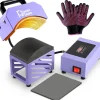 Mini Hat Heat Press Machine – Portable Cap Press with Curved 5.4"×3.1" Teflon Heat Plate, Digital Temperature Control (0–400°F) for Sublimation, HTV & DIY Hat Printing Projects