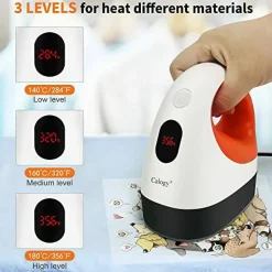 Mini Heat Press, Heat Transfer Machine, Constant Temp Control, Insulated Safety Base, Fits for Crafts, T-Shirt, Hat, Cap, Pillows (White Orange)
