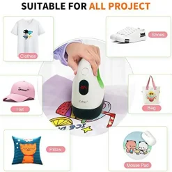 Mini Heat Press, Heat Transfer Machine, Constant Temp Control, Insulated Safety Base, Fits for Crafts, T-Shirt, Hat, Cap, Pillows (White Green)