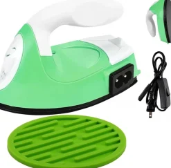 Mini Heat Press Iron Machine with Silicone Pad, Portable Electric Transfer Press for DIY Crafts, Heat Transfer Vinyl, Patches, Clothing, Shoes, Bags, Hats and Small Fabric Projects