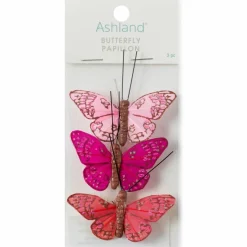 Mini Pink Feather Butterflies, 3ct. by Ashland®