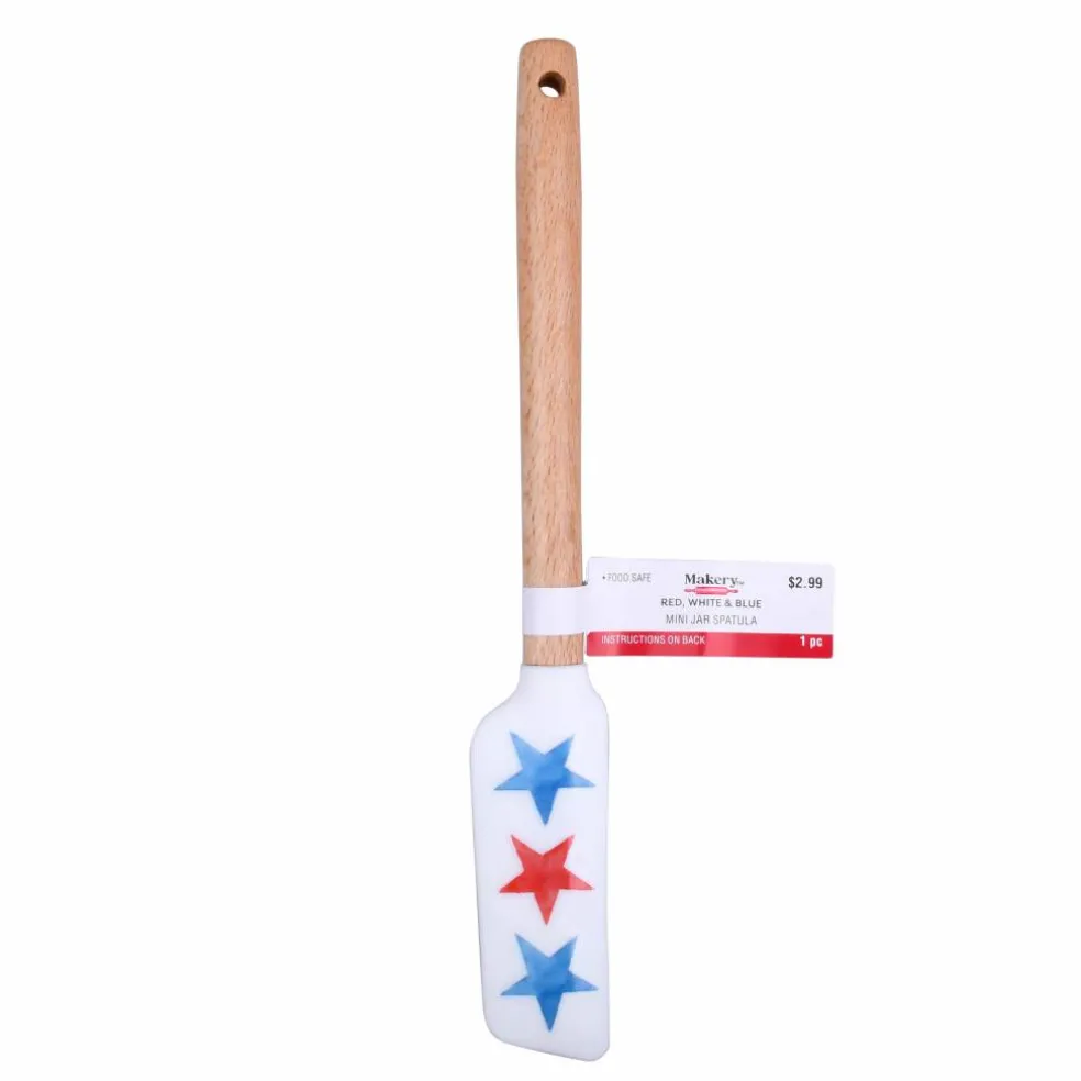 Mini Red, White & Blue Stars Silicone Jar Spatula by Makery™