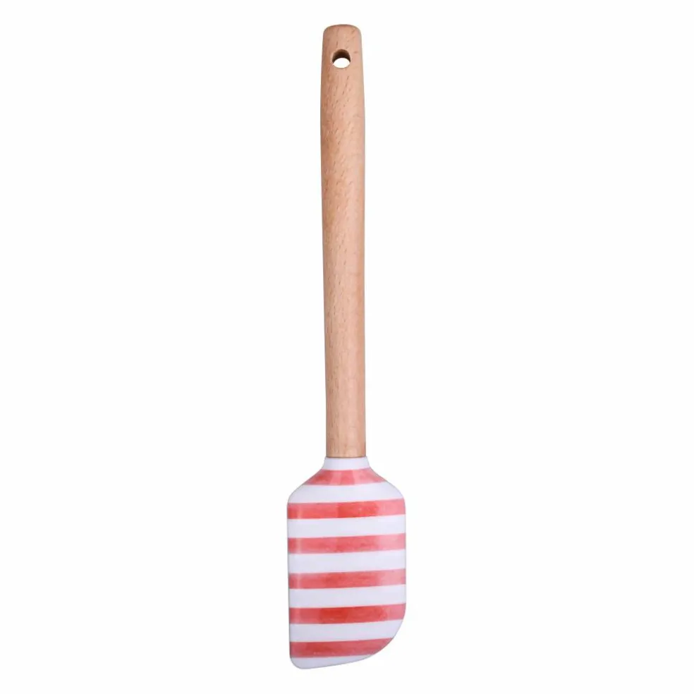 Mini Red & White Stripes Silicone Spatula by Makery™