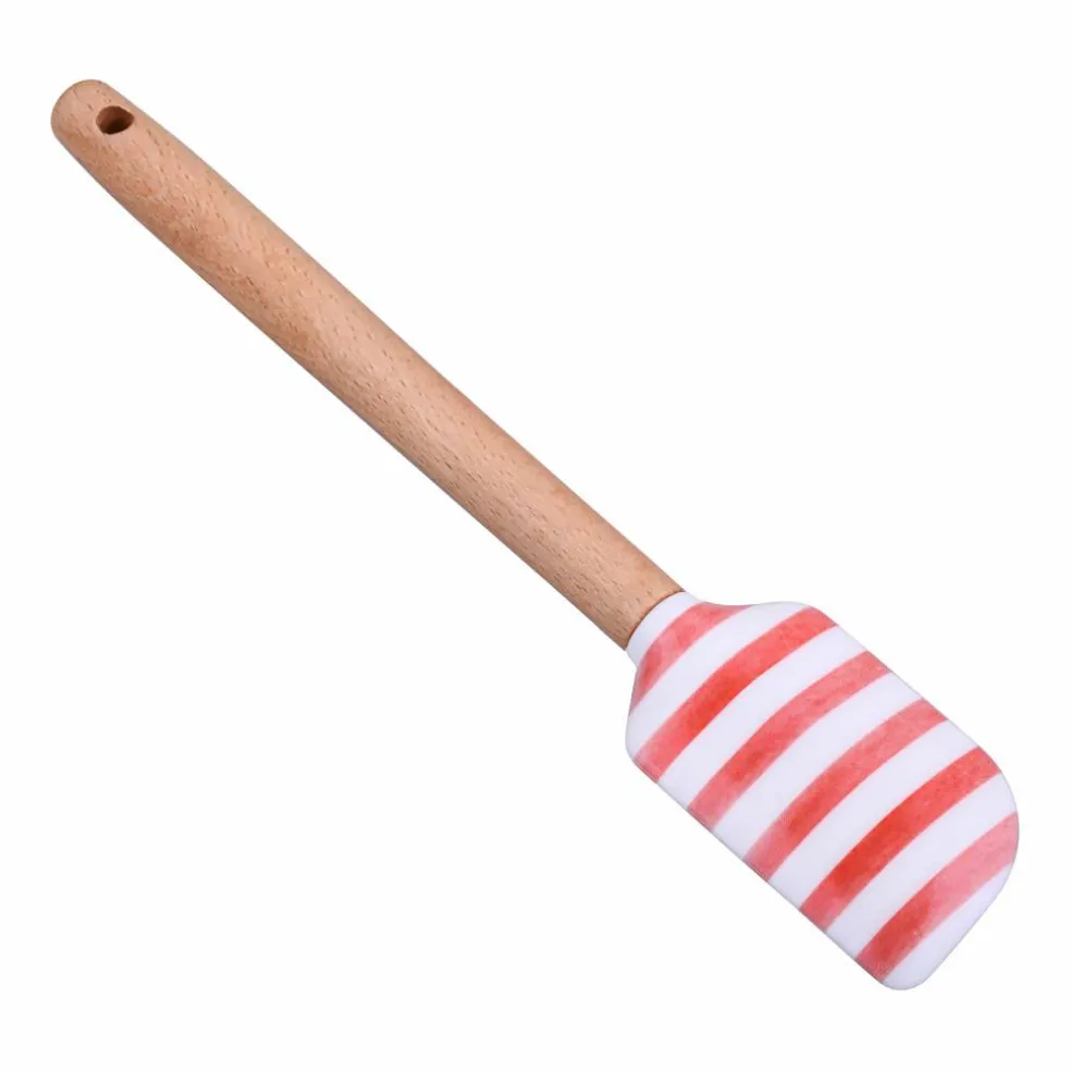 Mini Red & White Stripes Silicone Spatula by Makery™