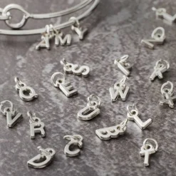 Mini Rhodium-Colored Alphabet Capitals Charm Set by Bead Landing™