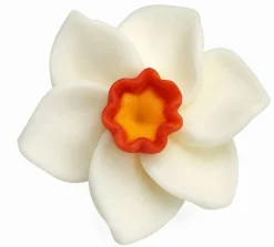 Mini Royal Icing Narcissus Flowers – Edible Spring Cake & Cupcake Decorations, 6 Count
