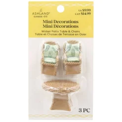Mini Wicker Patio Table & Chairs Decoration Set by Ashland®