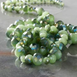 Mint Faceted Glass Round Beads by Bead Landing™