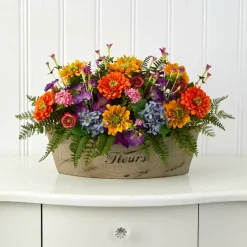 12" Mixed Flowers Arrangement in Decorative Vase
