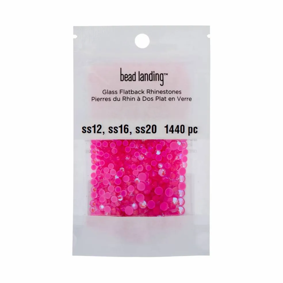 Mixed Hot Pink Opal Glass Flatback Rhinestones, 1,440ct. by Bead Landing™