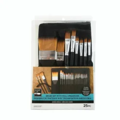 Mixed Media 25 Piece Paint Brush Set with Roller Organizer by Artist's Loft®