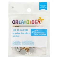 Mixed Stainless Steel Clip-On Earrings, 8ct. by Creatologyâ„¢
