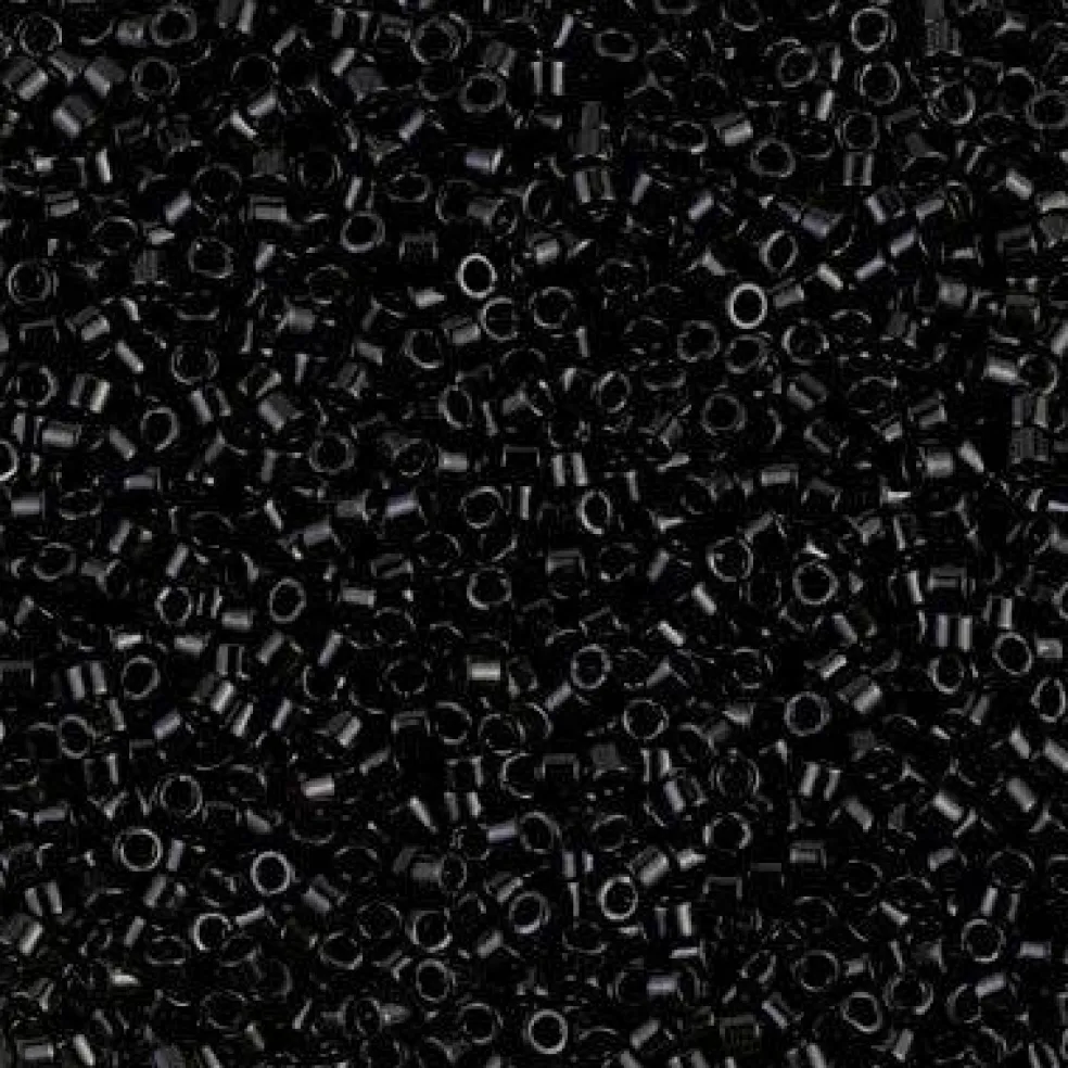 Miyuki Delica Bead Size 11/0, DB0010, Black, 5 grams