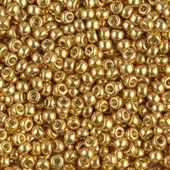 Miyuki 8 Round Seed Bead, 8-4202, Duracoat Galvanized Gold, 10 grams