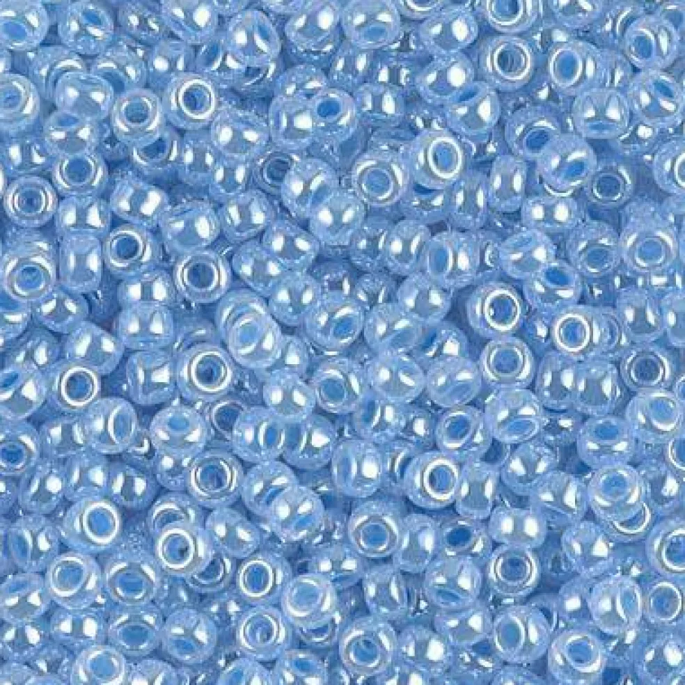 Miyuki 8 Round Seed Bead, 8-524, Sky Blue Ceylon, 10 grams
