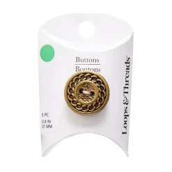 21mm Antique Bronze Chain Rim Round Buttons, 5ct. by Loops & Threads®