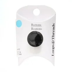17mm Black Round Shank Buttons, 6ct. by Loops & Threads®