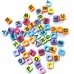 6.5mm Bright Alphabet Cube Beads by Creatology™
