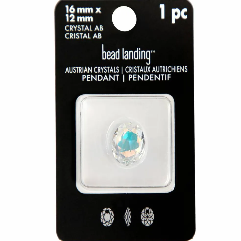 16mm Crystal AB Elliptical Austrian Crystal Pendant by Bead Landing™