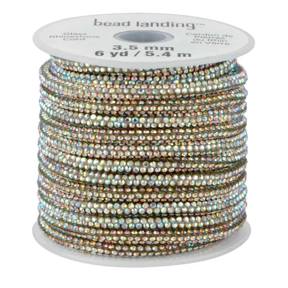 3.5mm Crystal AB Glass Rhinestone Cord, 6yd. by Bead Landing™