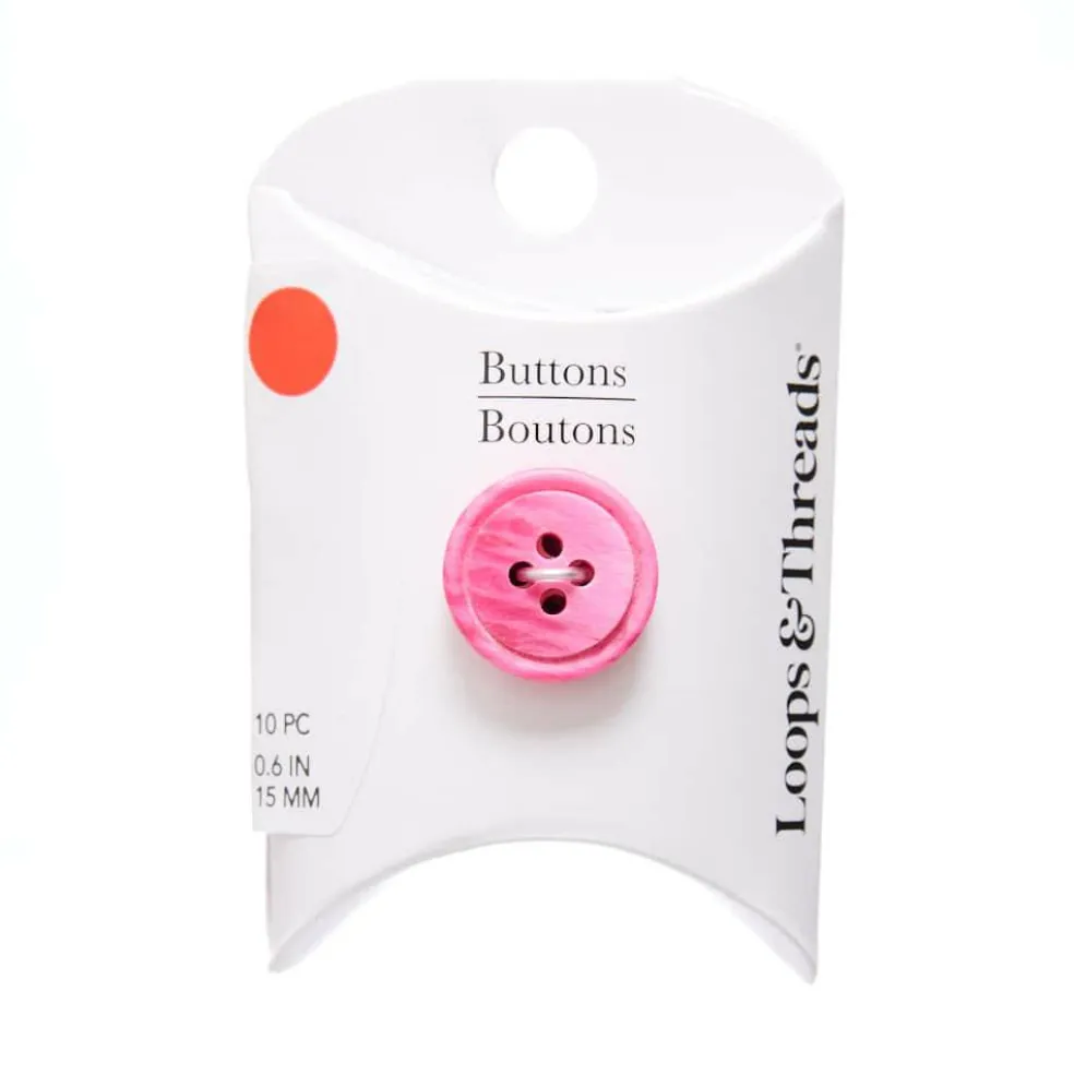 15mm Fuchsia Ombre Rimmed Round Buttons, 10ct. by Loops & Threads®