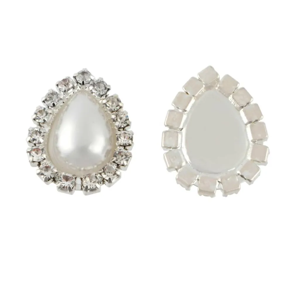 20.5mm Glass Rhinestone & Plastic Pearl Flatback Teardrops, 10ct. by Bead Landing™