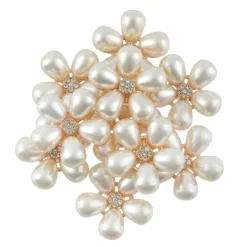 23mm Glass Rhinestone & Plastic Pearl Flatback Flowers, 10ct. by Bead Landing™