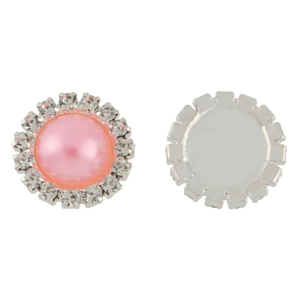 15mm Glass Rhinestone & Plastic Round Flatback Pearls, 10ct. by Bead Landing™