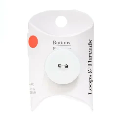 23mm Glossy White Round Buttons, 6ct. by Loops & Threads®