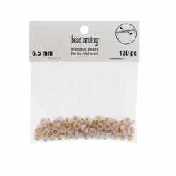6.5mm Gold & Shell Acrylic Alphabet Beads, 100ct. by Bead Landing™