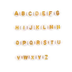 6.5mm Gold & Shell Acrylic Alphabet Beads, 100ct. by Bead Landing™