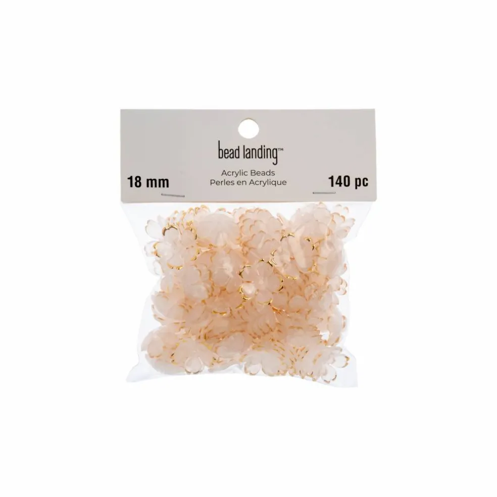 18mm Gold Tipped Acrylic Flower Beads, 140ct. by Bead Landing™
