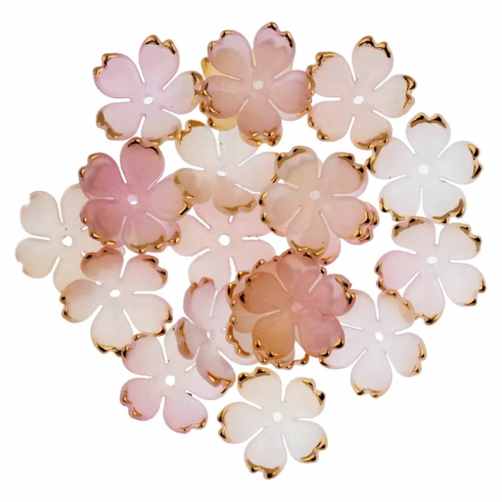 18mm Gold Tipped Acrylic Flower Beads, 140ct. by Bead Landing™