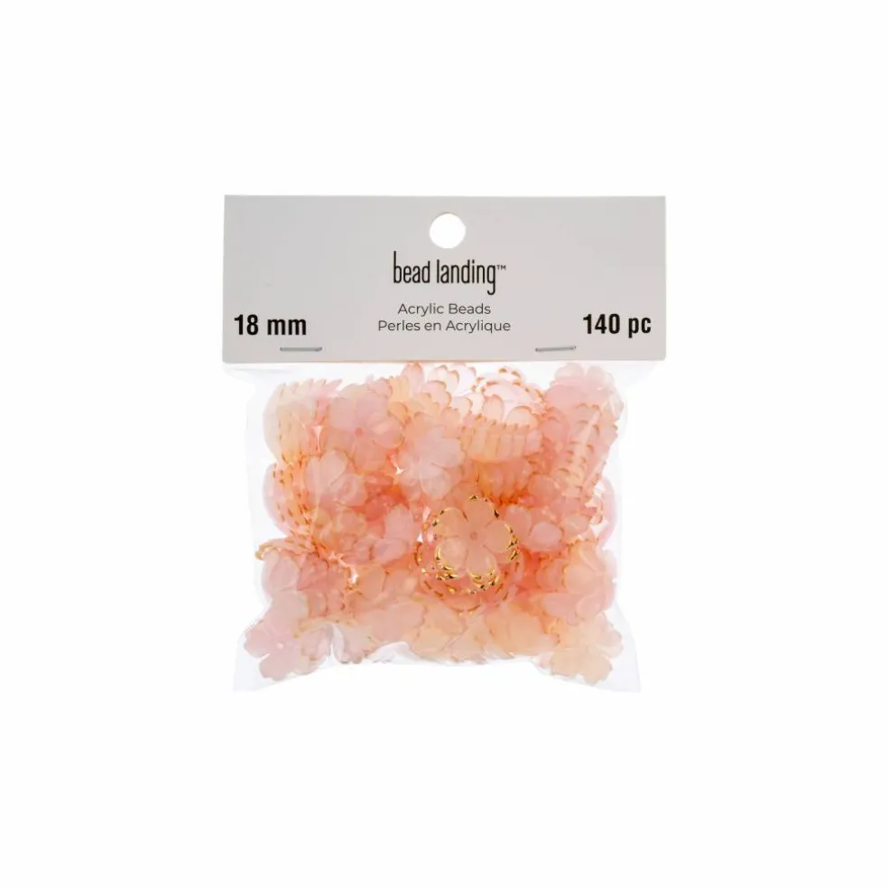 18mm Gold Tipped Acrylic Flower Beads, 140ct. by Bead Landing™