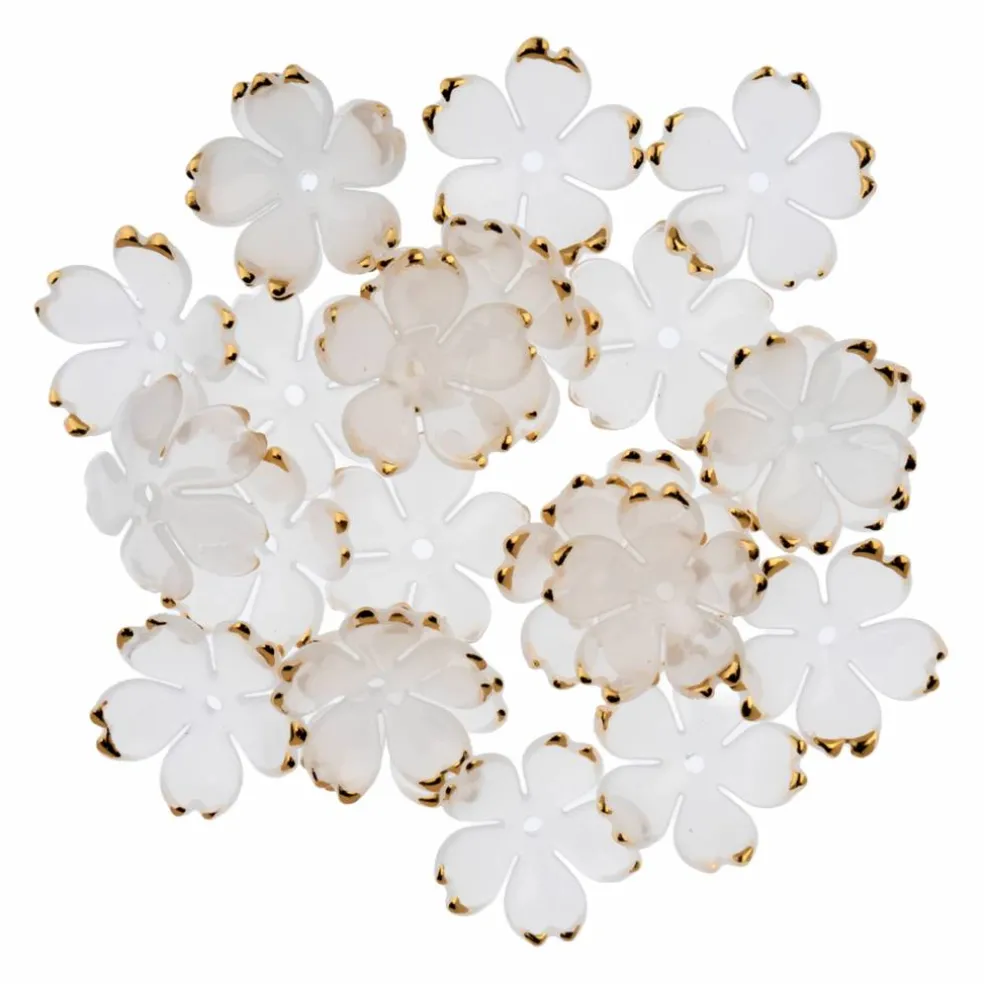 18mm Gold Tipped Acrylic Flower Beads, 140ct. by Bead Landing™