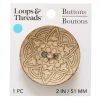 51mm Light Brown Mandala Round Coconut Button by Loops & Threads®